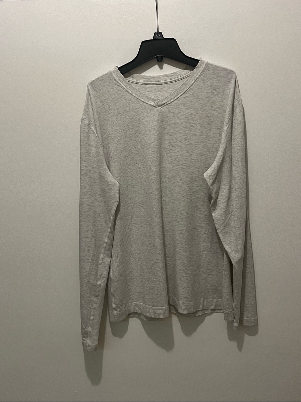 Light Gray Men’s Lululemon V-Neck Long Sleeve Top